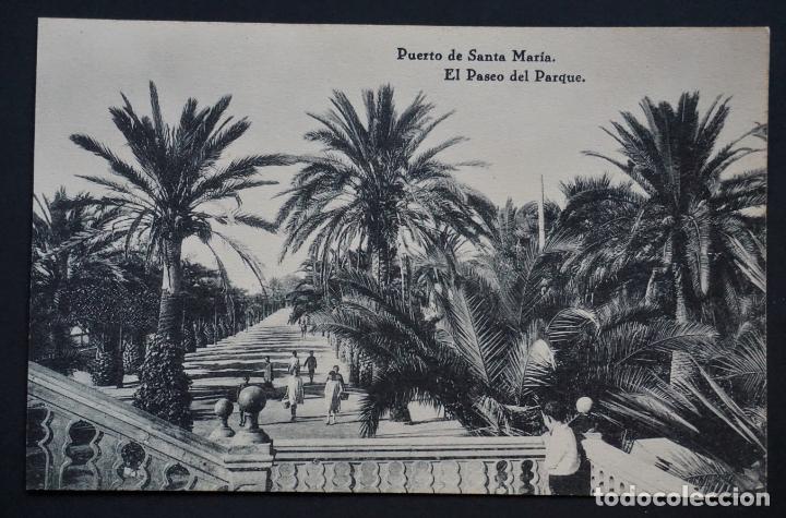 Postales: Puerto de Santa Mar&iacute;a, el paseo de Parque, postal sin circular de Hauser y Menet, ver comentarios