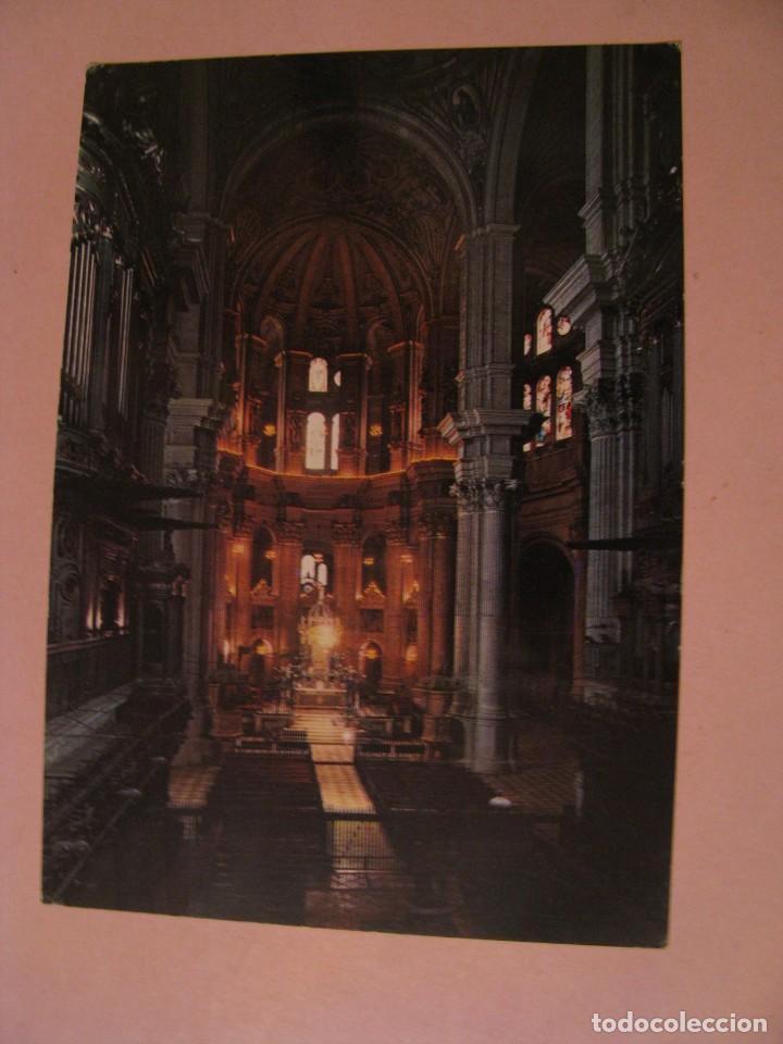 Postales: POSTAL DE MALAGA. CATEDRAL. NAVE CENTRAL. GARCIA GARRABELLA. ESCRITA 1966.