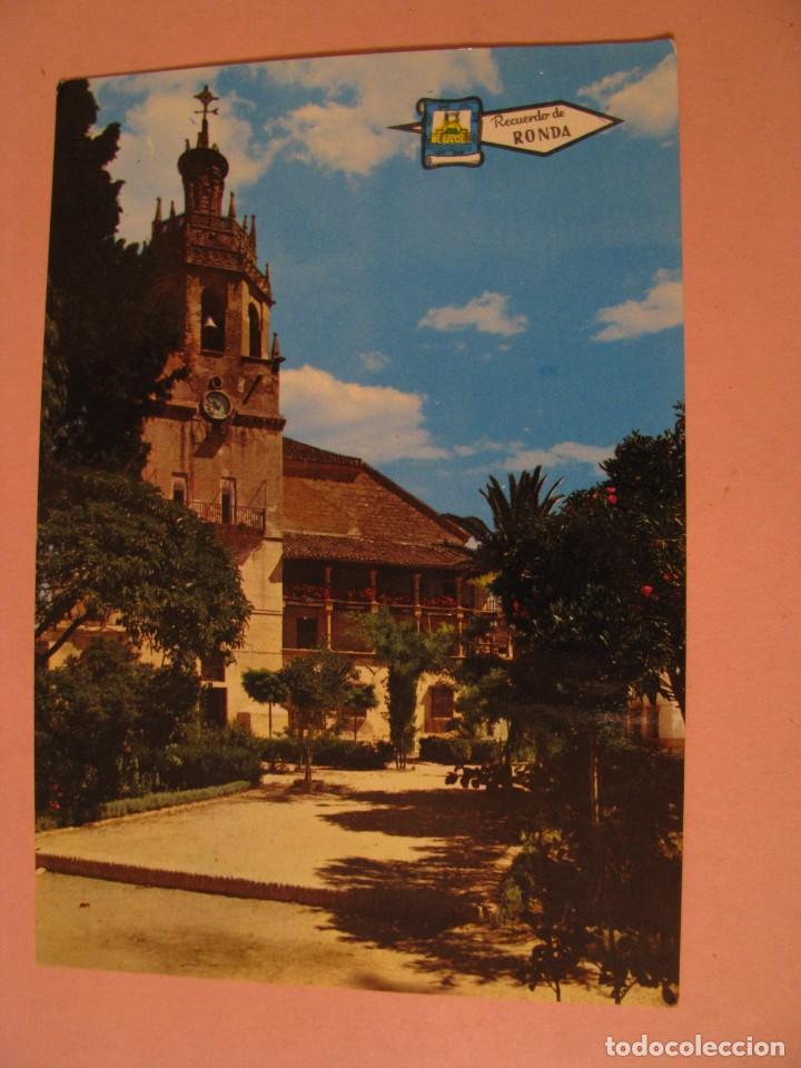 Postales: POSTAL DE RONDA. PLAZA CIUDAD Y TORRE CATEDRAL. EL PERGAMINO. ESCRITA.