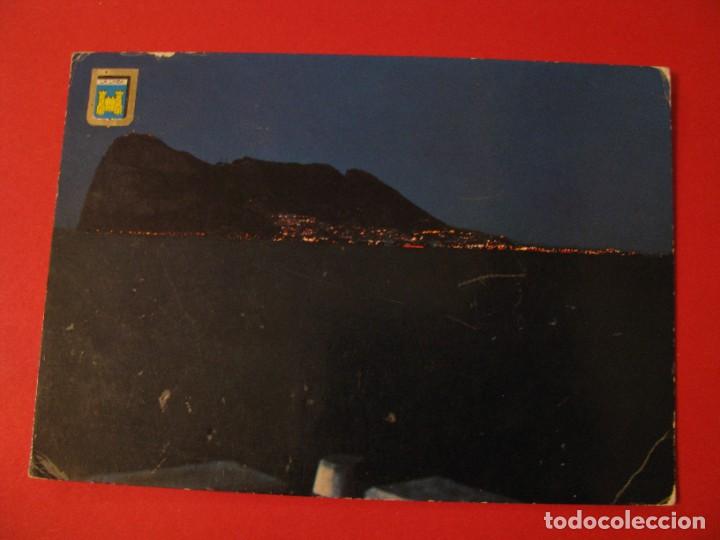 Postales: POSTAL DE LA LINEA. PE&Ntilde;&Oacute;N DE GIBRALTAR. VISTA NOCTURNA. SUBIRATS. CIRCULADA.