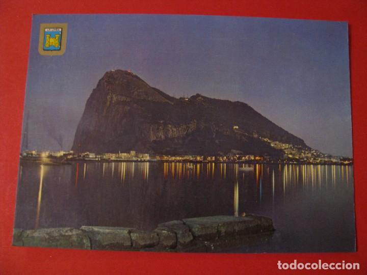 Postales: POSTAL DE LA LINEA. VISTA NOCTURNA DEL PE&Ntilde;&Oacute;N DE GIBRALTAR. SUBIRATS.