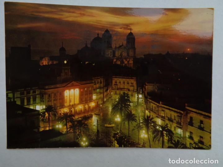 Postales: POSTAL DE CADIZ : PLAZA DE SAN JUAN DE DIOS , AYUNTAMIENTO Y CATEDRAL. A&Ntilde;OS 60