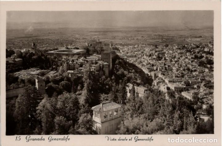 Postais: Granada - Generalife - Vista desde el Generalife - No consta Editor - nº 15 - 142x93mm