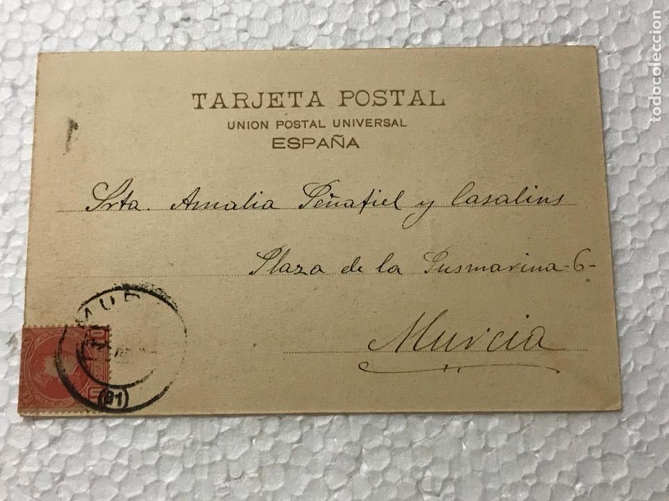 Postales: SEVILLA - ESTANQUE DEL PARQUE - CIRCULADA EN 1902 - Foto 2