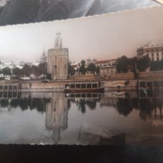 Postales: ANTIGUA POSTAL FOTOGRÁFICA, TORRE DEL ORO Y GUADALQUIVIR, SEVILLA DE 1957. Lote 359771860