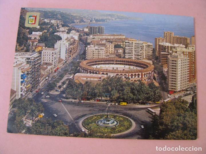 Postales: POSTAL DE MALAGA. PLAZA DE TOROS Y PASEO REDING. DOMINGUEZ. N&ordm; 68.