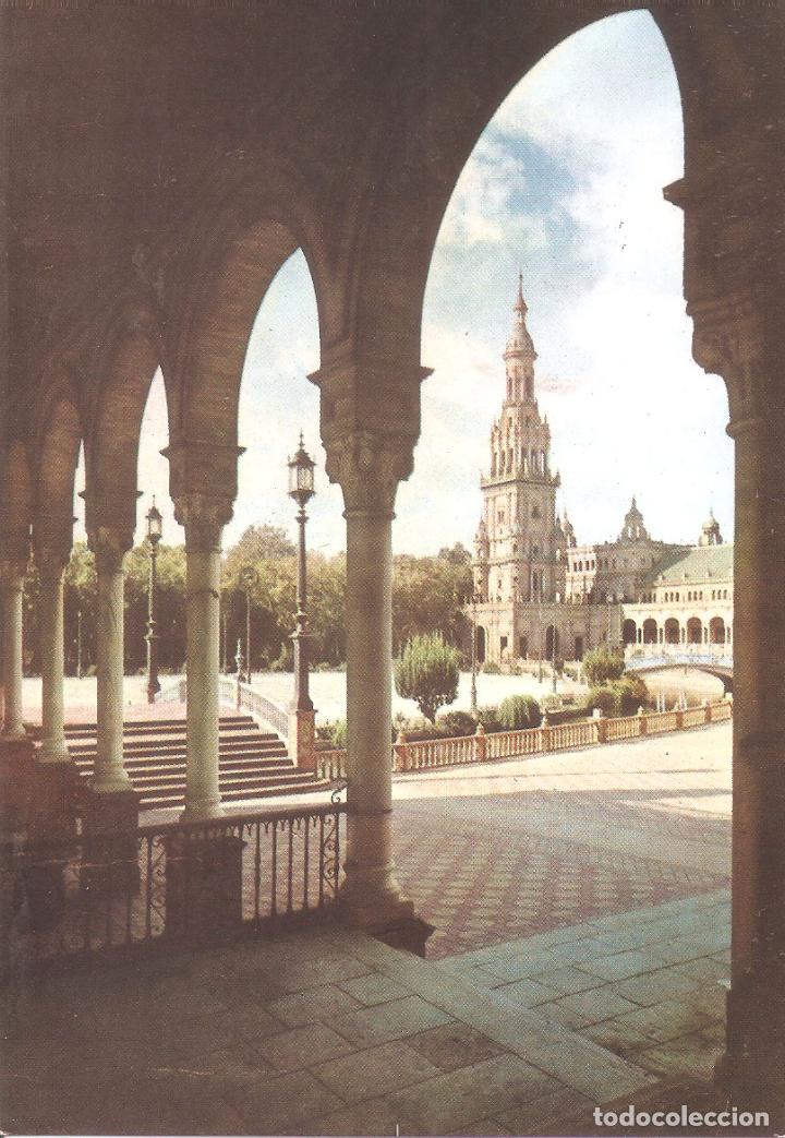 Postales: Sevilla.316. Plaza de Espa&ntilde;a. Ed. Subi. escrita .Vell i Bell.