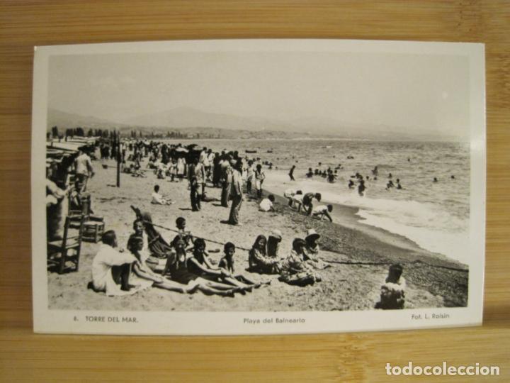 Postales: TORRE DEL MAR-PLAYA Y BALNEARIO-8-ROISIN-FOTOGRAFICA-POSTAL ANTIGUA-(97.187)