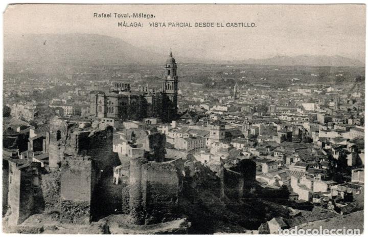 Postales: BONITA POSTAL - MALAGA - VISTA PARCIAL DESDE EL CASTILLO - RAFAEL TOVAL