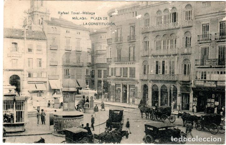 Postales: BONITA POSTAL - MALAGA - PLAZA DE LA CONSTITUCION - RAFAEL TOVAL