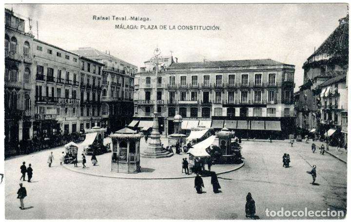 Postales: BONITA POSTAL - MALAGA - PLAZA DE LA CONSTITUCION - RAFAEL TOVAL