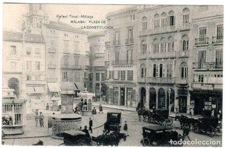 Postales: BONITA POSTAL - MALAGA - PLAZA DE LA CONSTITUCION - RAFAEL TOVAL