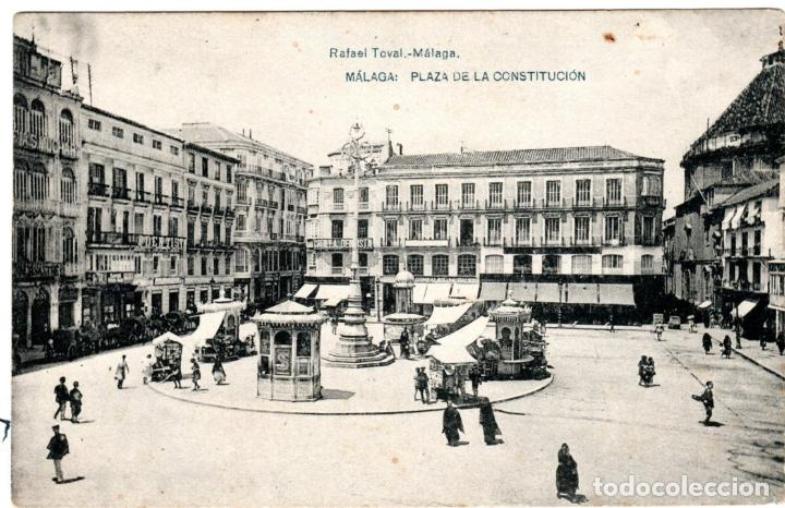 Postales: BONITA POSTAL - MALAGA - PLAZA DE LA CONSTITUCION - RAFAEL TOVAL