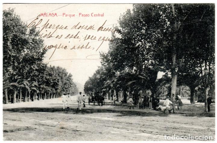 Postales: BONITA POSTAL - MALAGA - PARQUE - PASEO CENTRAL - RAFAEL TOVAL