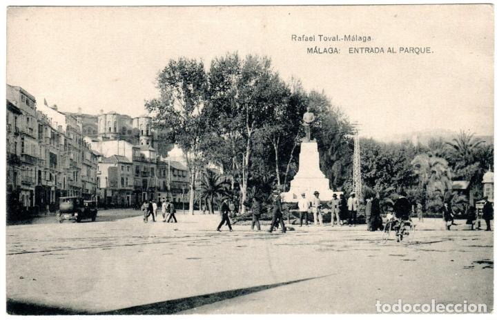 Postales: BONITA POSTAL - MALAGA - ENTRADA AL PARQUE - RAFAEL TOVAL