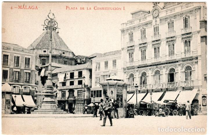 Postales: BONITA POSTAL - MALAGA - PLAZA DE LA CONSTITUCION I - FOTOTIPIA MADRIGUERA
