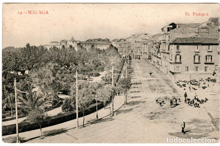Postales: BONITA POSTAL - MALAGA - EL PARQUE - FOTOTIPIA MADRIGUERA - CIRCULADA