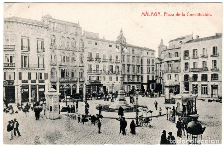 Postales: PRECIOSA POSTAL - MALAGA - PLAZA DE LA CONSTITUCION - FOTOTIPIA THOMAS