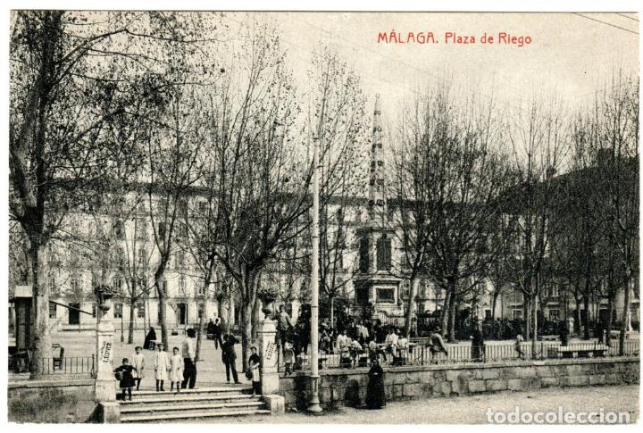 Postales: BONITA POSTAL - MALAGA - PLAZA DE RIEGO - 2142 FOTOTIPIA THOMAS