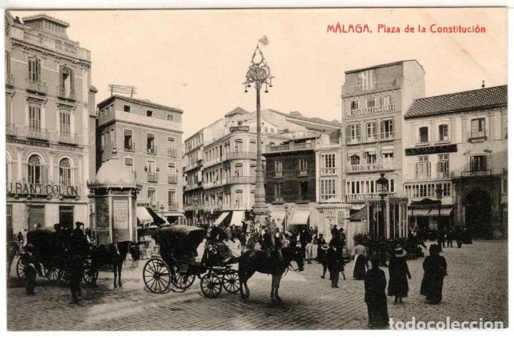 Postales: BONITA POSTAL - MALAGA - PLAZA DE LA CONSTITUCION - FOTOTIPIA THOMAS