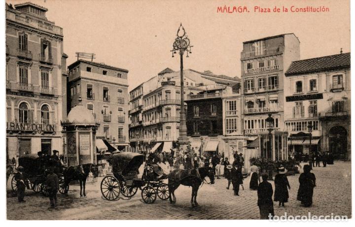 Postales: BONITA POSTAL - MALAGA - PLAZA DE LA CONSTITUCION - 2151 FOTOTIPIA THOMAS