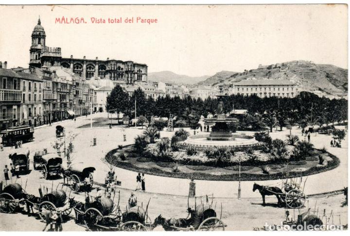 Postales: PRECIOSA POSTAL - MALAGA - VISTA TOTAL DEL PARQUE - FOTOTIPIA THOMAS - ESCRITA