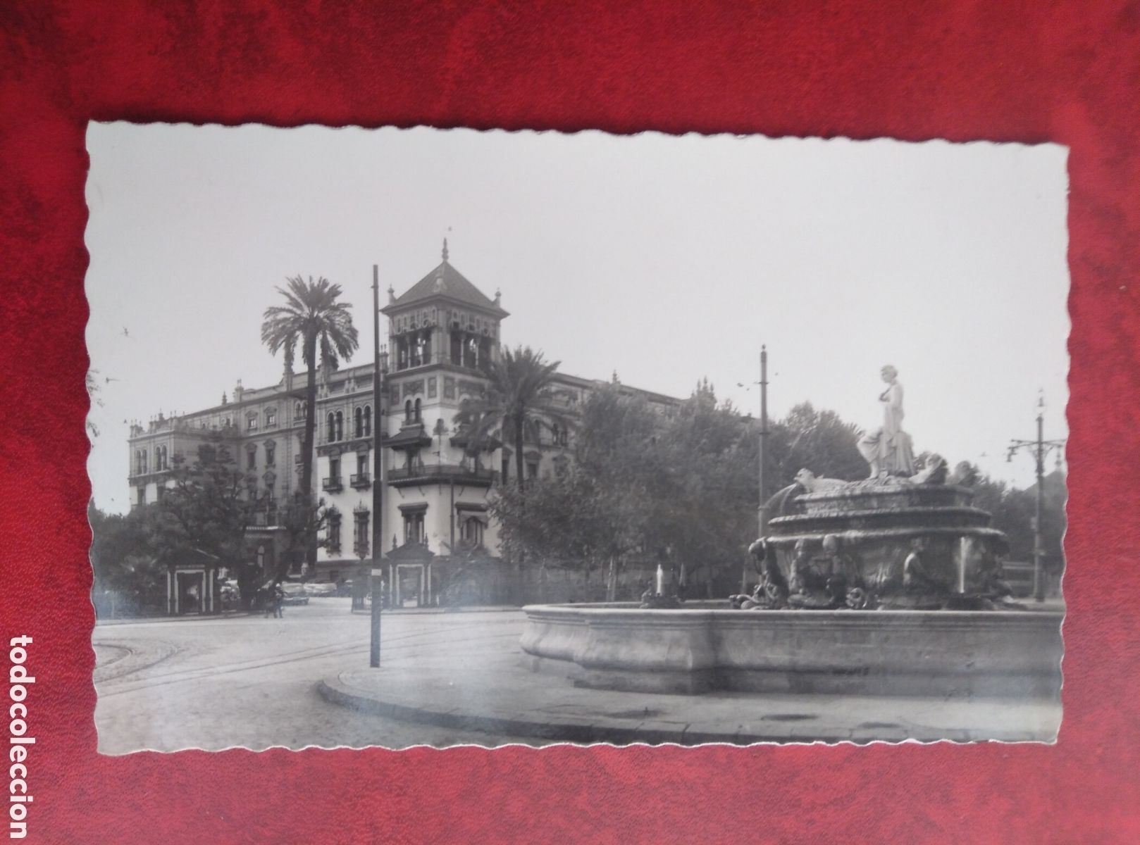 Postcards: SEVILLA, PLAZA DE CALVO SOTELO Y HOTEL ALFONSO XIII. A&Ntilde;OS 50
