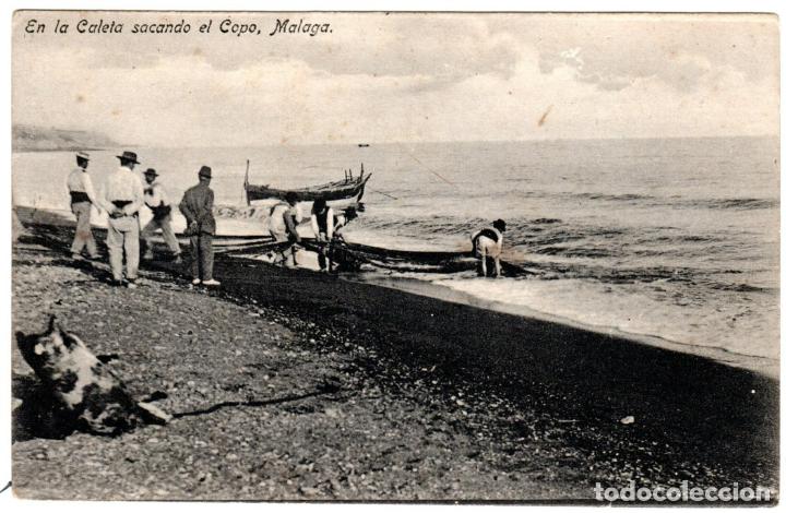 Postales: PRECIOSA POSTAL - MALAGA - EN LA CALETA SACANDO EL COPO - BENZAQUEN & Co.