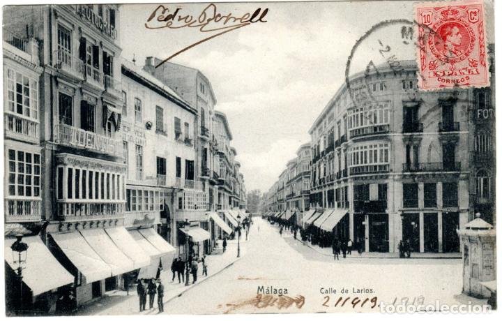 Postales: PRECIOSA POSTAL - MALAGA - CALLE DE LARIOS - EDICION KNACKSTEDT Y N&Auml;THER - CIRCULADA