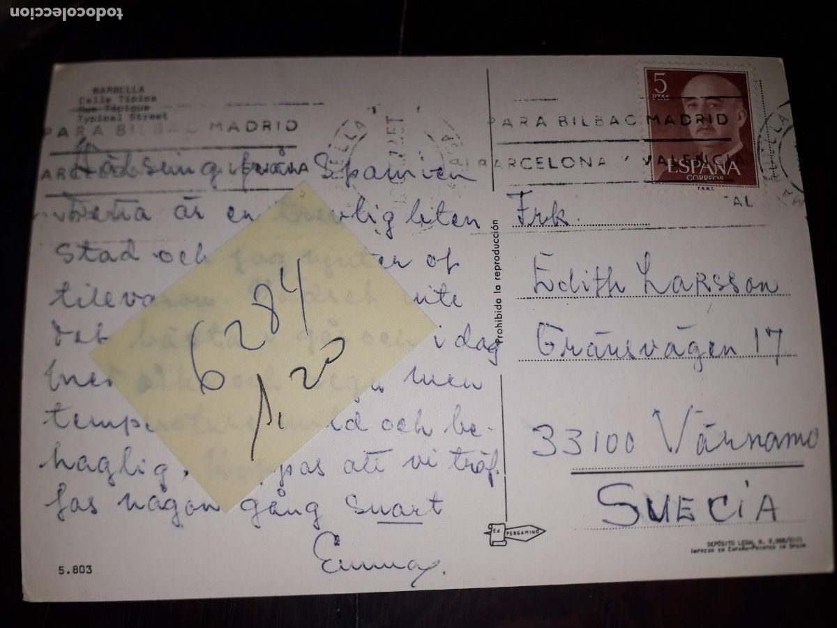Postales: N&ordm; 6284 POSTAL MARBELLA MALAGA - Foto 2