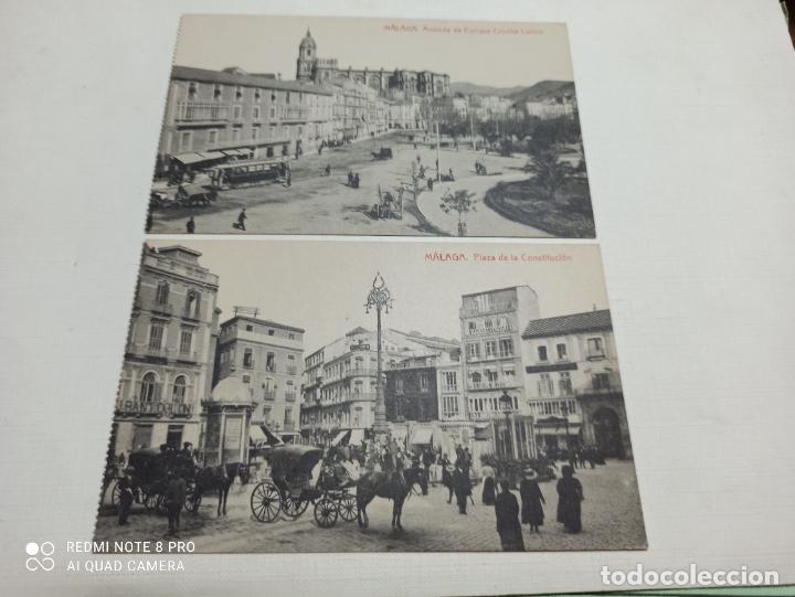Postales: LOTE DE 2 POSTALES ANTIGUAS DE MALAGA. THOMAS.