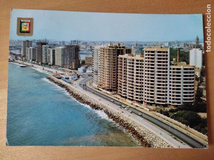 Postales: MALAGA PASEO MAR&Iacute;TIMO ED ESCUDO ORO 84 CIRCULADA
