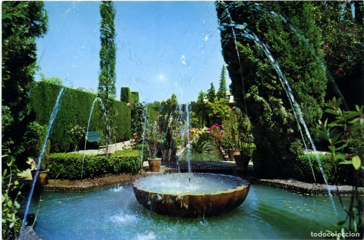Postales: N&ordm; 17-GRANADA. Generalife. Fuente de los Jardines Bajos. Sin circular. ED. F. GALLEGOS