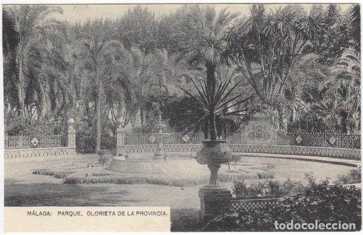 Postales: BONITA POSTAL - MALAGA - PARQUE - GLORIETA DE LA PROVINCIA - FOTOT. HAUSER Y MENET