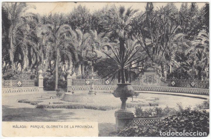 Postales: BONITA POSTAL - MALAGA - PARQUE - GLORIETA DE LA PROVINCIA - FOTOT. HAUSER Y MENET