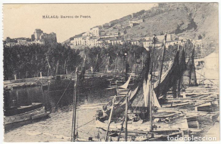 Postales: BONITA POSTAL - MALAGA - BARCOS DE PESCA - FOTOT. HAUSER Y MENET