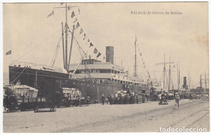 Postales: MAGNIFICA POSTAL - MALAGA - EL CORREO DE MELILLA - FOTOT. HAUSER Y MENET