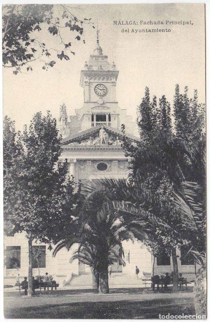 Postales: BONITA POSTAL - MALAGA - FACHADA PRINCIPAL DEL AYUNTAMIENTO - FOTOT. HAUSER Y MENET