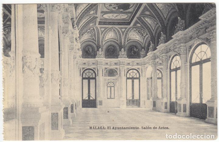 Postales: BONITA POSTAL - MALAGA - EL AYUNTAMIENTO - SALON DE ACTOS - FOTOT. HAUSER Y MENET
