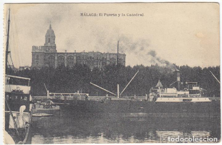 Postales: BONITA POSTAL - MALAGA - EL PUERTO Y LA CATEDRAL - FOTOT. HAUSER Y MENET