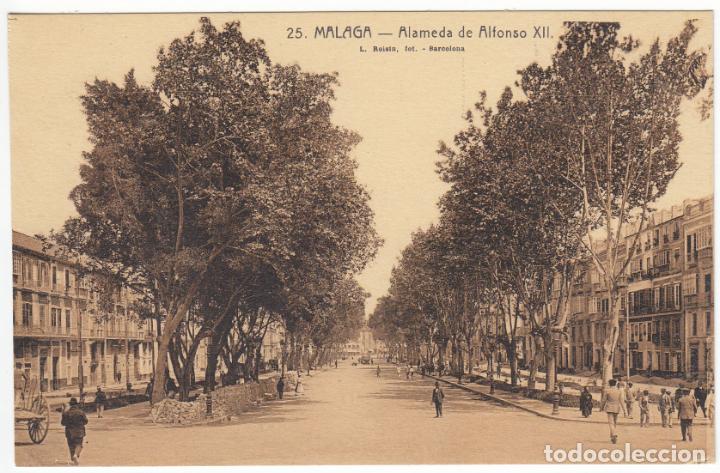 Postales: BONITA POSTAL - MALAGA - ALAMEDA DE ALFONSO XII - L.ROISIN