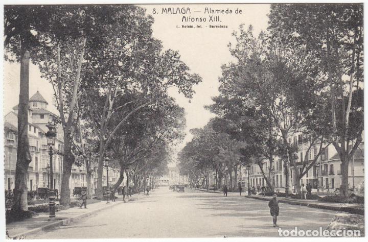 Postales: BONITA POSTAL - MALAGA - ALAMEDA DE ALFONSO XIII - L.ROISIN