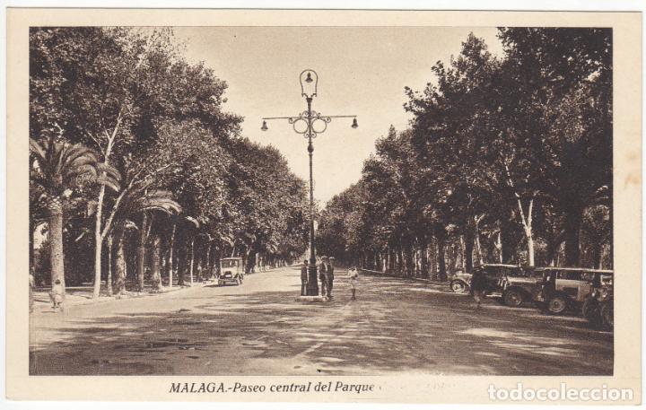 Postales: BONITA POSTAL - MALAGA - PASEO CENTRAL DEL PARQUE - L.ROISIN