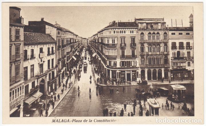 Postales: BONITA POSTAL - MALAGA - PLAZA DE LA CONSTITUCION - L.ROISIN