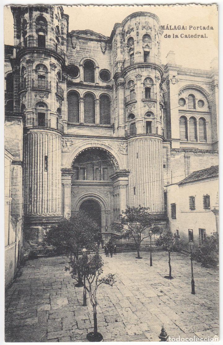 Postales: BONITA POSTAL - MALAGA - PORTADA DE LA CATEDRAL - FOTOTIPIA DE HAUSER Y MENET
