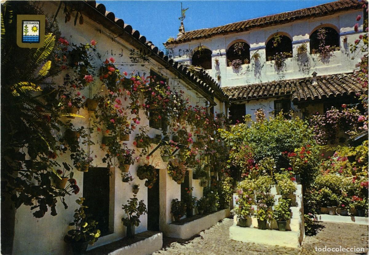 Postales: N&ordm; 34-COSTA DEL SOL. T&iacute;pico patio andaluz. Circulada en 1984. ED. DOM&Iacute;NGUEZ