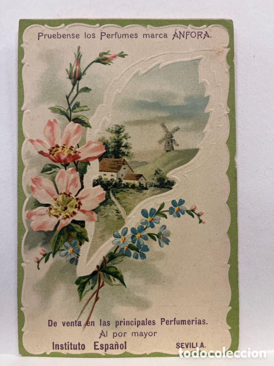 Postcards: ANTIGUA POSTAL CON PUBLICIDAD DE PERFUMES MARCA ANFORA. SEVILLA. INSTITUTO ESPA&Ntilde;OL.