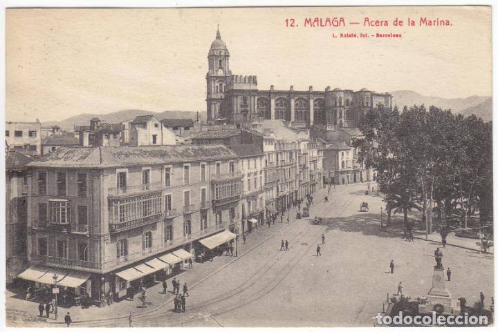Postales: BONITA POSTAL - MALAGA - ACERA DE LA MARINA - L.ROISIN