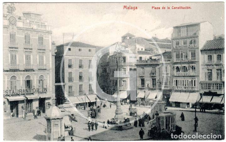 Postcards: PRECIOSA POSTAL - MALAGA - PLAZA DE LA CONSTITUCION - EDICION RAFAEL MU&Ntilde;OZ
