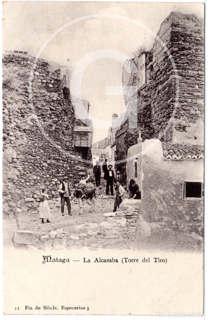 Postcards: PRECIOSA POSTAL FOTOGRAFICA - MALAGA - LA ALCAZABA - TORRE DEL TIRO - FIN DE SI&Egrave;CLE - A&Ntilde;O 1903